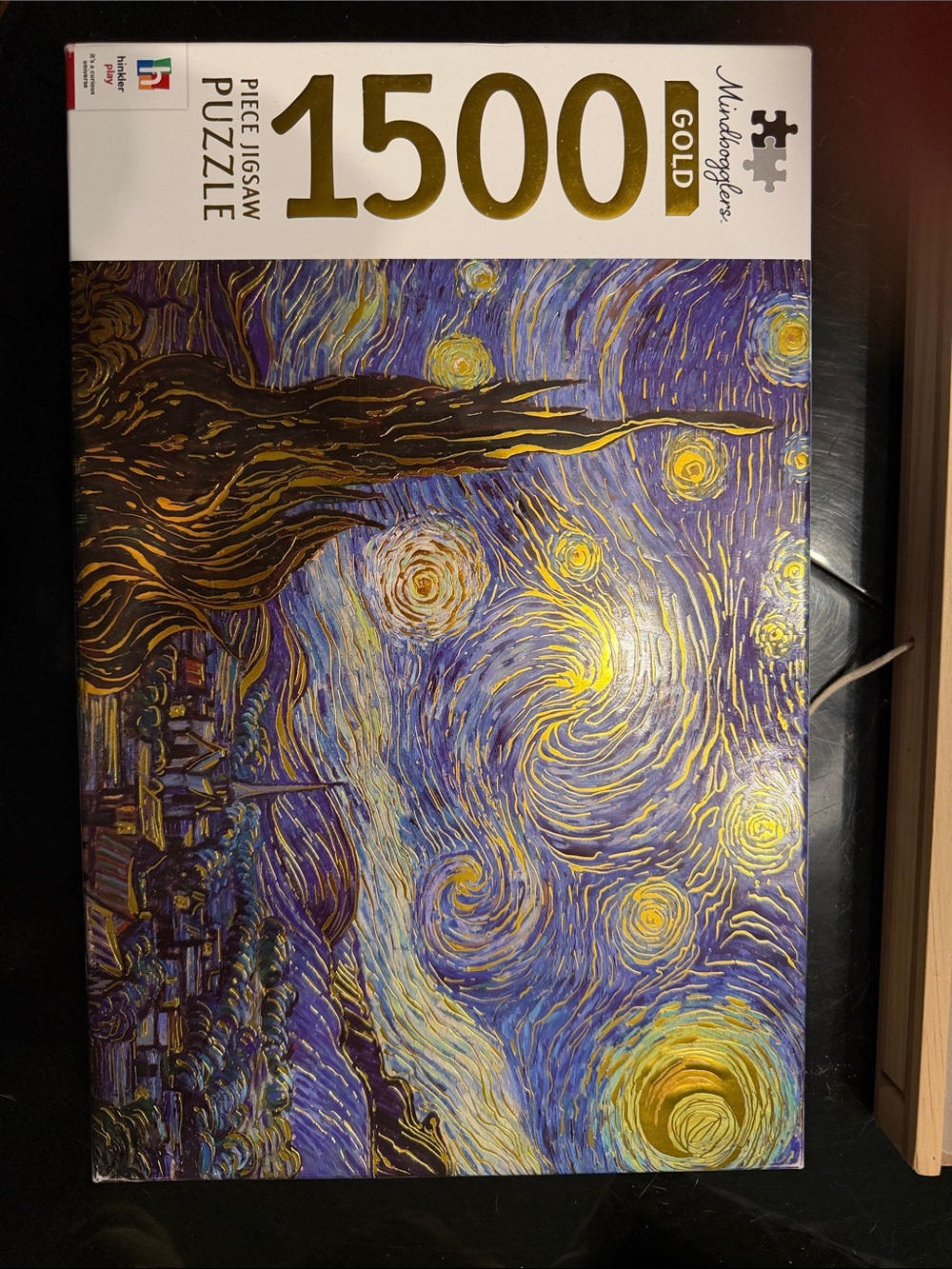 Mindbogglers 1500-Piece Gold Edition Starry Night Jigsaw Puzzle - Blue & Yellow